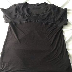 H&M Lace Black T Shirt